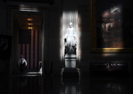 U.S. Capitol rotunda statue of Abraham Lincoln