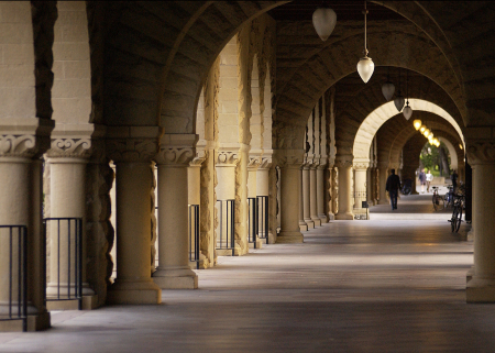 Photo of corridor in Stanford quad