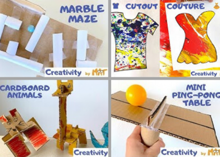 A collage of different hands-on project ideas for kids