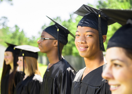 Photo of African American student graduating from high school