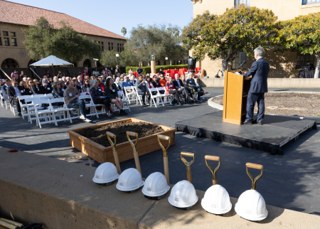 Photo of Dan Schwartz speaking at the groundbreaking ceremony