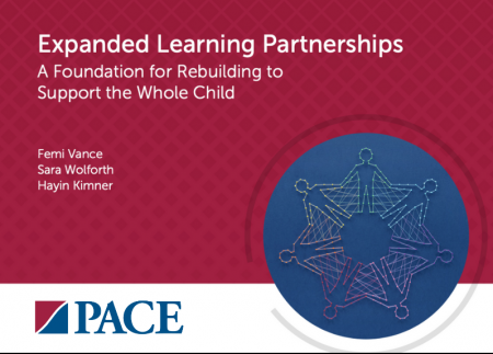 Title plate that reads "Expanded learning partners: A foundation for rebuilding to support the whole child"
