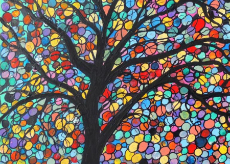 Image of a multicolored tree