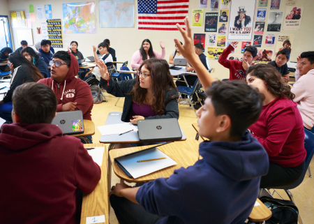 Students in a classroom in Salinas, CA