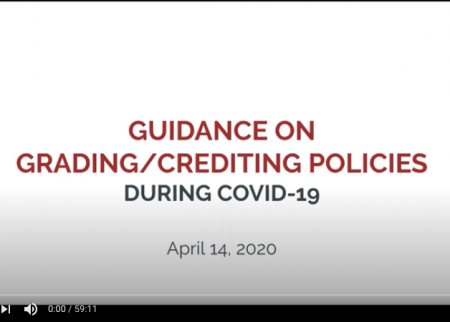 First frame of webinar recording on grading and crediting
