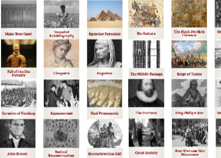 A sampling of history lessons available for download at the SHEG website