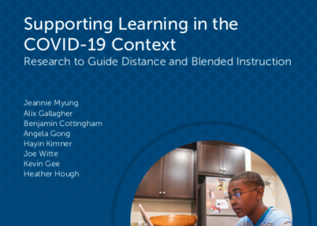 Policy report cover for supporting learning in the COVID-19 context