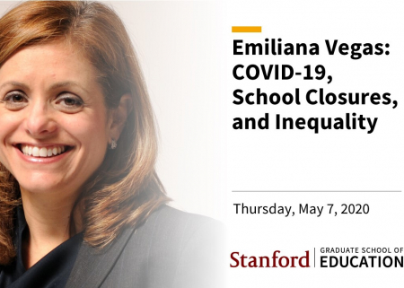 Title slide from the webinar Emiliana Vegas: COVID-19, school closures, and inequality