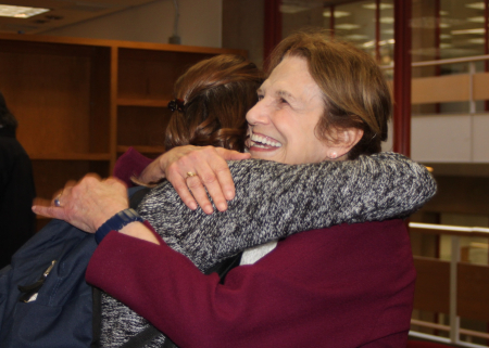 Judy Avery is thanked by a STEP student. (Photo: Marc Franklin)