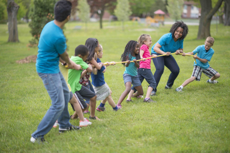 Photo of summer camp tug-of-war