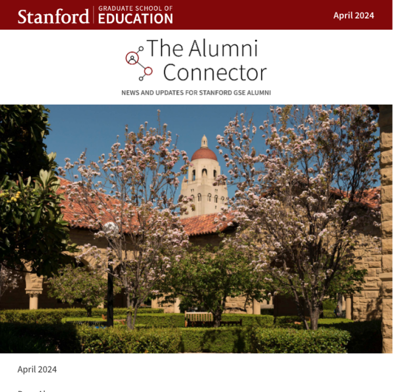 Preview screenshot of the April 2024 issue of Alumni Connector