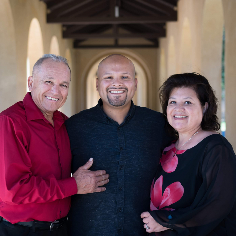 Photo of Sergio Rosas with his parents