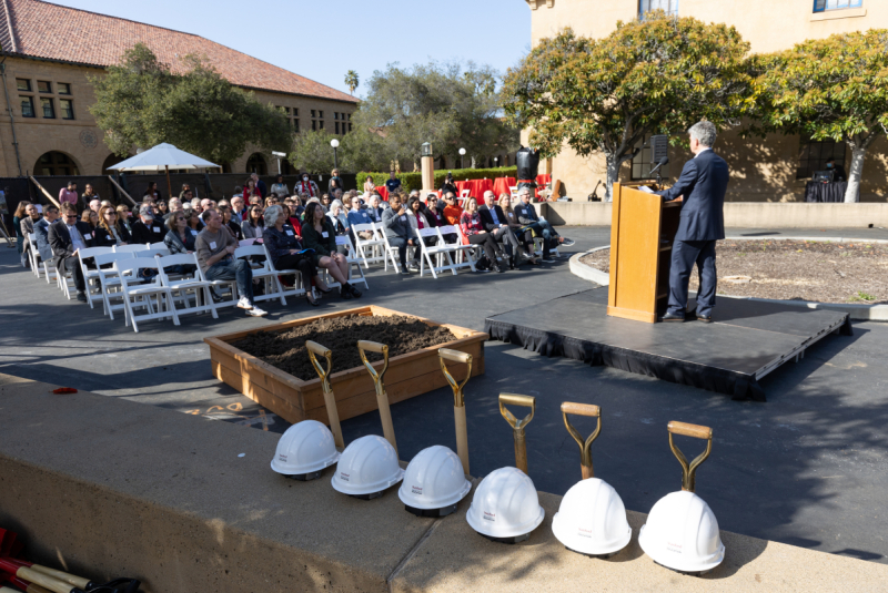 GSE Dean Dan Schwartz spoke at a ceremony to launch the renovation of the school's campus