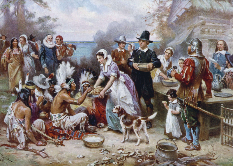 Image of the First Thanksgiving painting