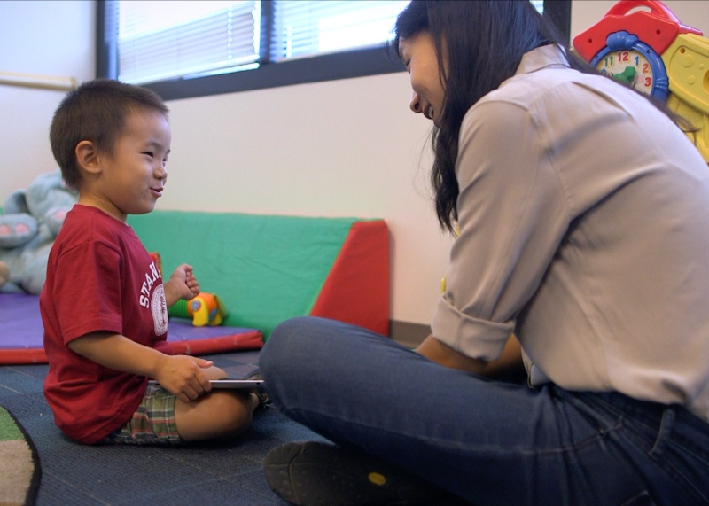 Stanford GSE student Karen Wang developed an app to help autistic children. (Kurt Hickman / Stanford News Service)