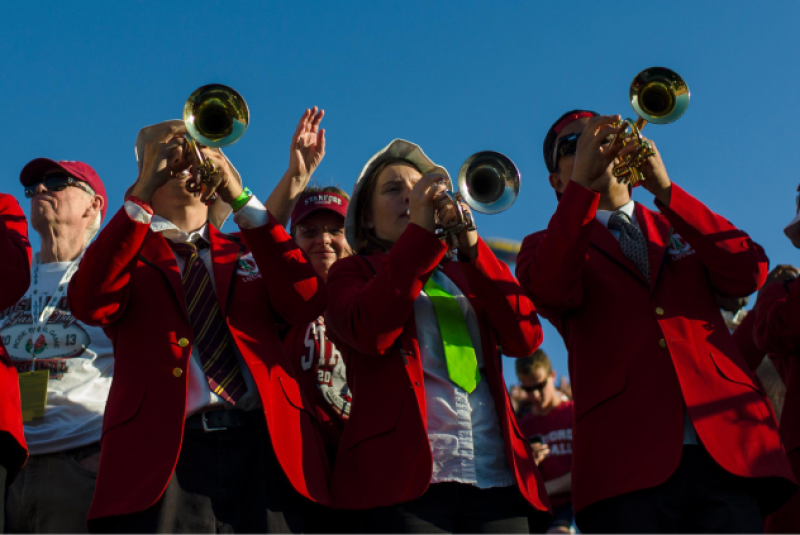Photo of Stanford band playing