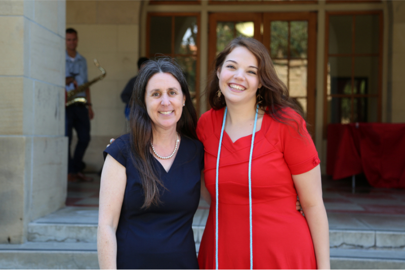 Jennifer Wolf and a female student