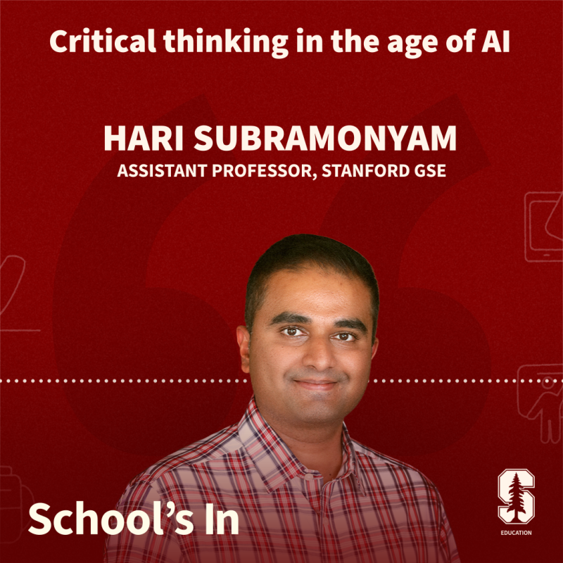 Hari Subramonyam is an assistant professor at Stanford Graduate School of Education