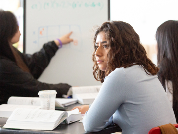 High school student in a classroom 