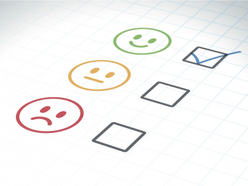Image of checkboxes for feedback indicating good, bad or neutral