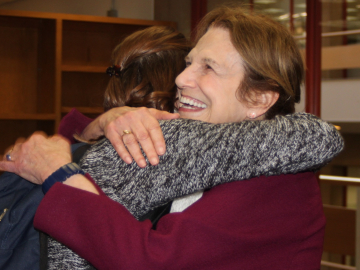 Judy Avery is thanked by a STEP student. (Photo: Marc Franklin)