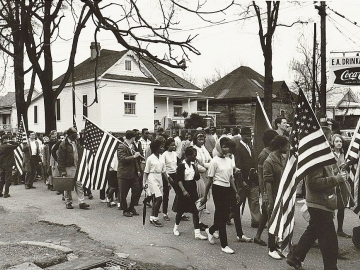 Participants marching in the civil rights march from Selma to Montgomery, Alabama in 1965 (Library of Congress)