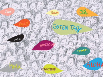 illustration of "hello" in many languages