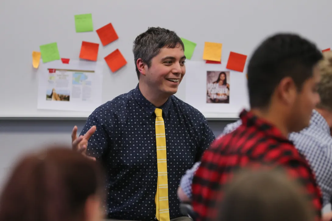 Photo of Antero Garcia in the classroom