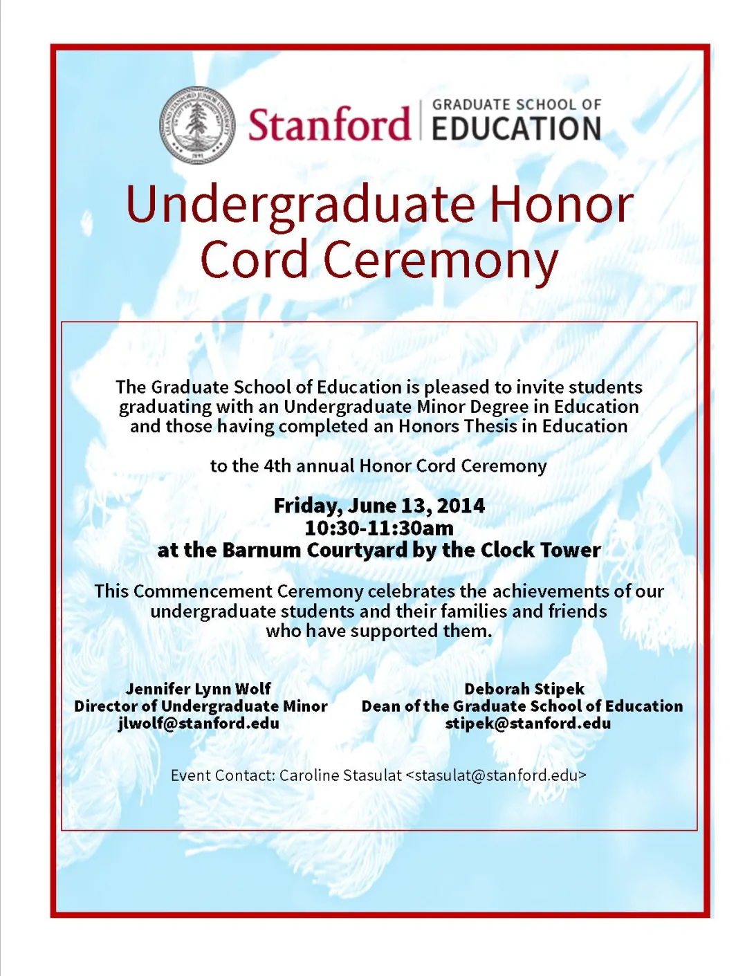 Undergraduate Honor Cord Ceremony