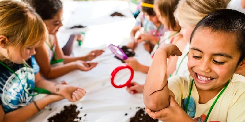 Kids engaging in environmental education activity