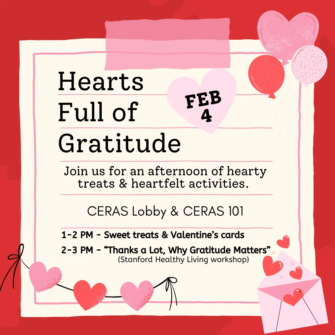 Hearts Full of Gratitude workshop flyer Feb 4, 2025